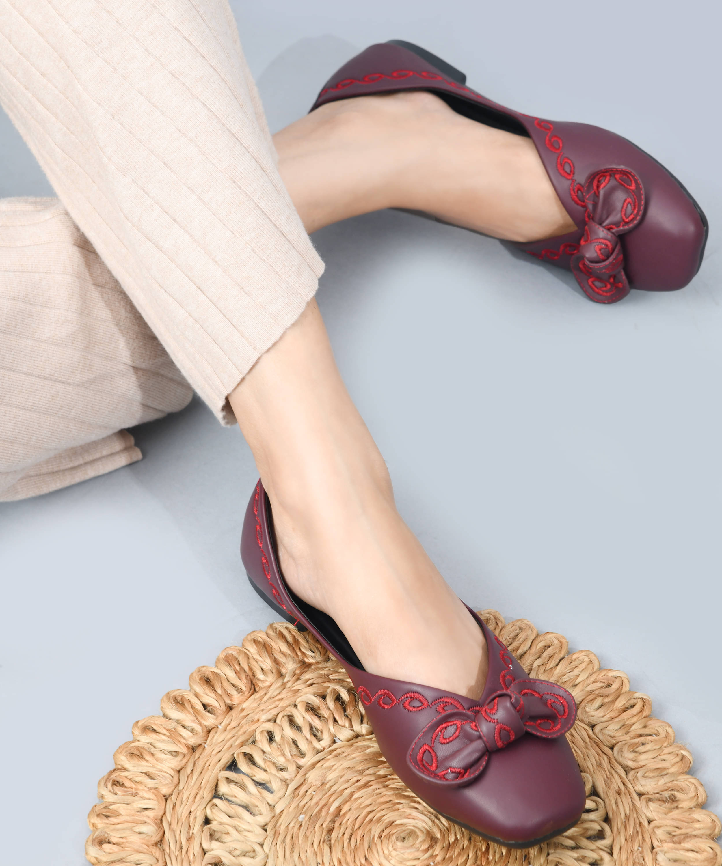     			JM Looks Maroon Women's Casual Ballerinas