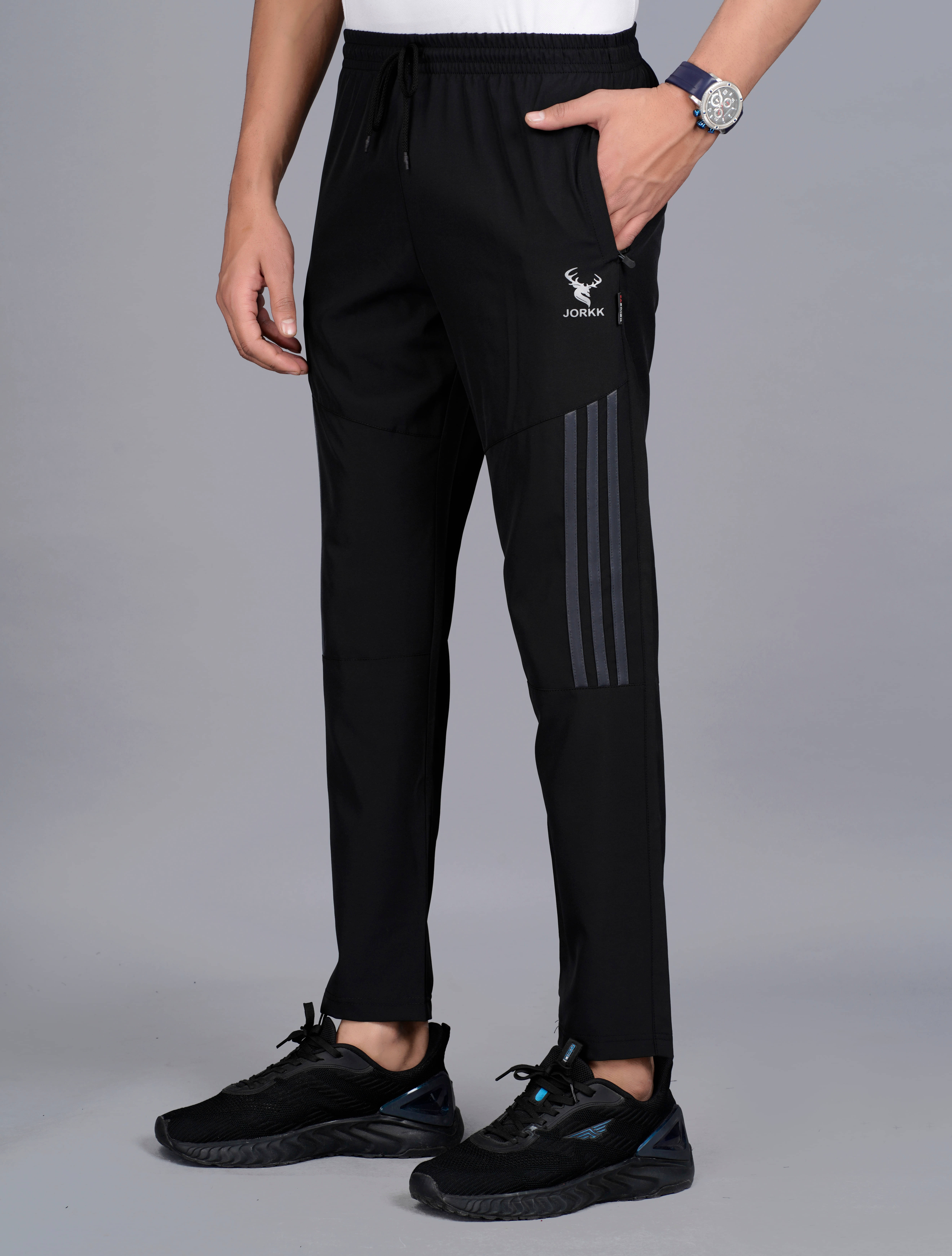 JORKK Black Nylon Men's Trackpants ( Pack of 1 ) JORKK Black Nylon Men's Trackpants ( Pack of 1 )