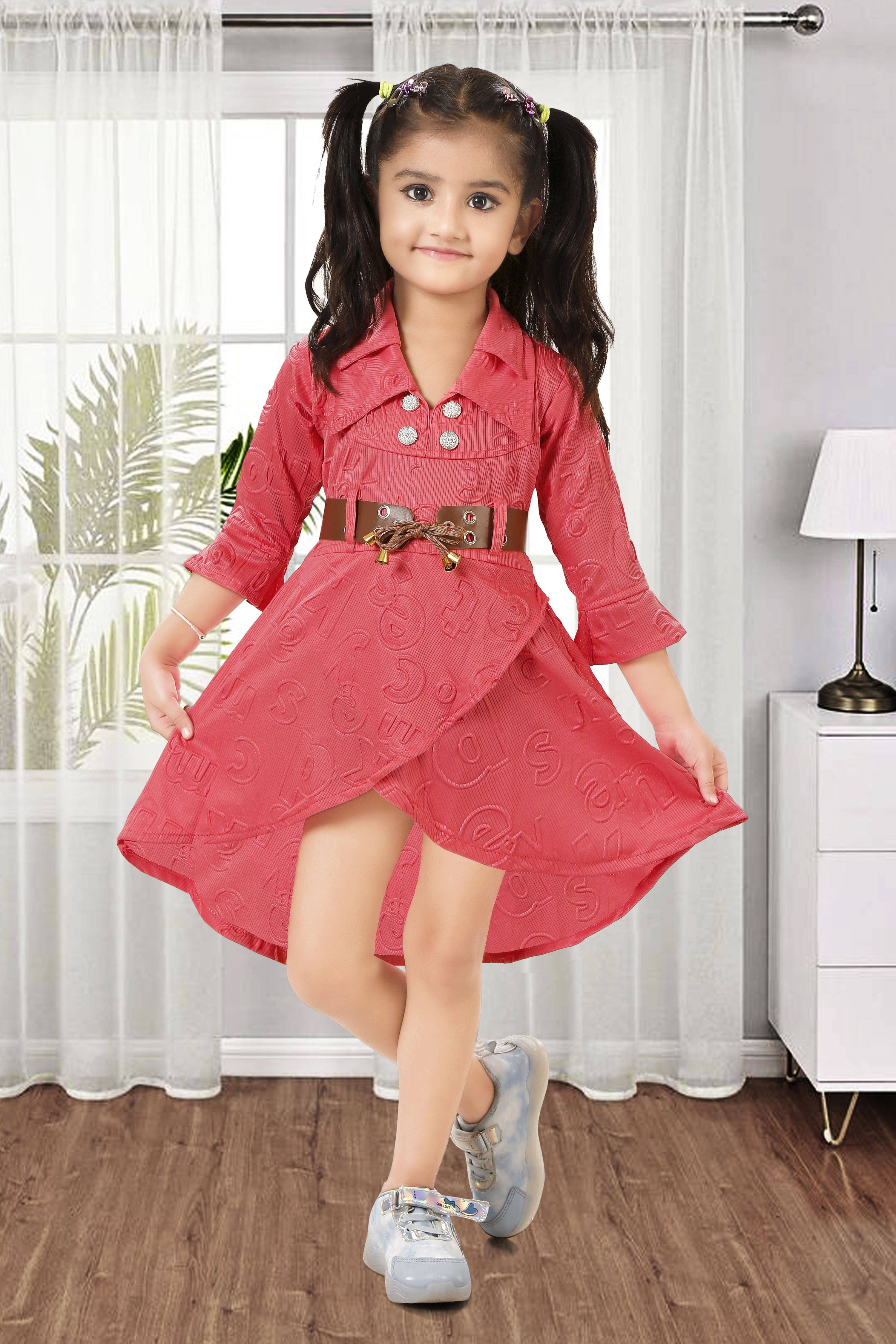     			Kaarigari Polyester Dress For Girls ( Pack of 1 , Red )