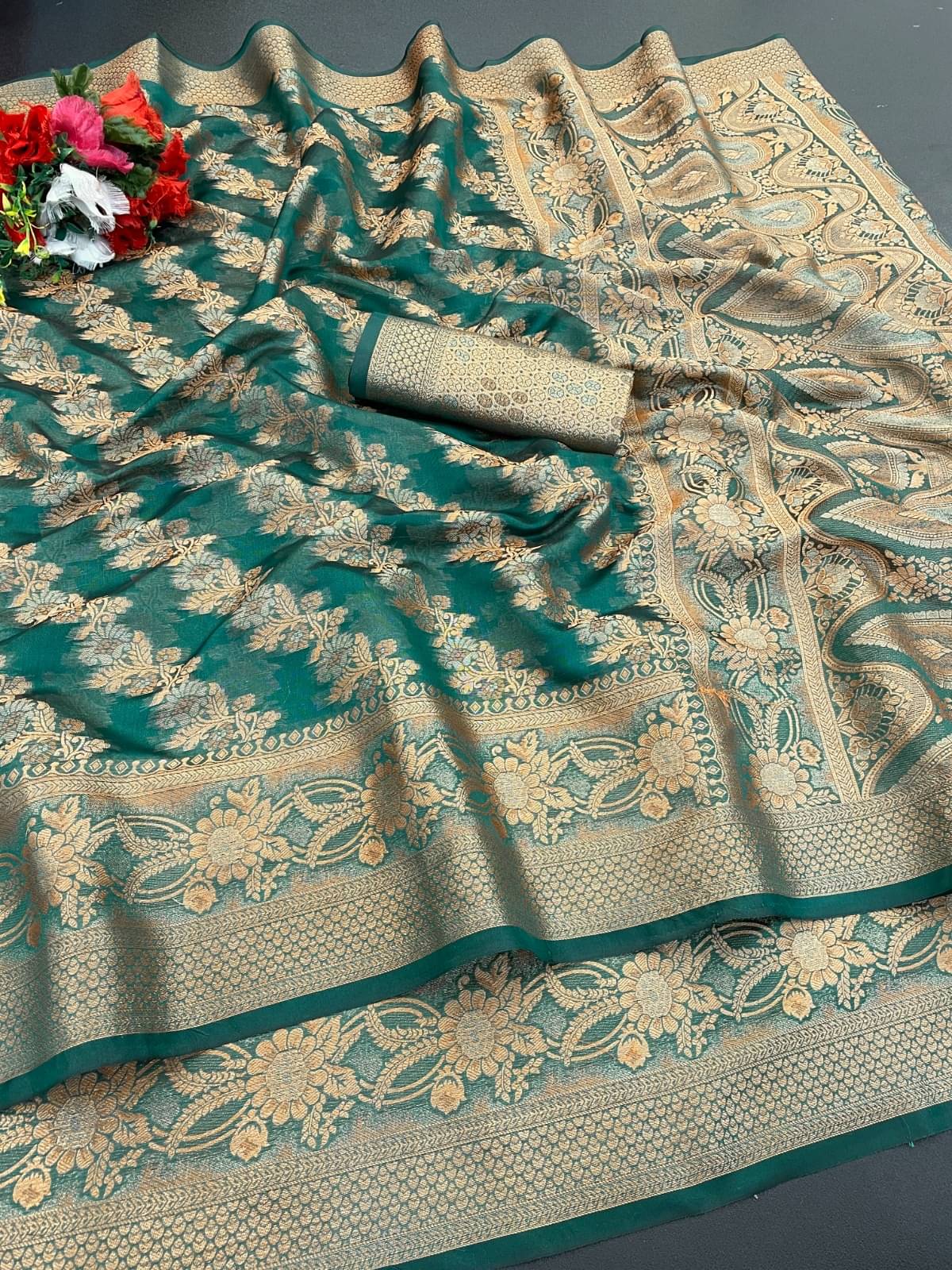 Lady Shopi Organza Printed Regular Saree With Unstitched Blouse Piece ( Sky Blue ) Lady Shopi Organza Printed Regular Saree With Unstitched Blouse Piece ( Sky Blue )