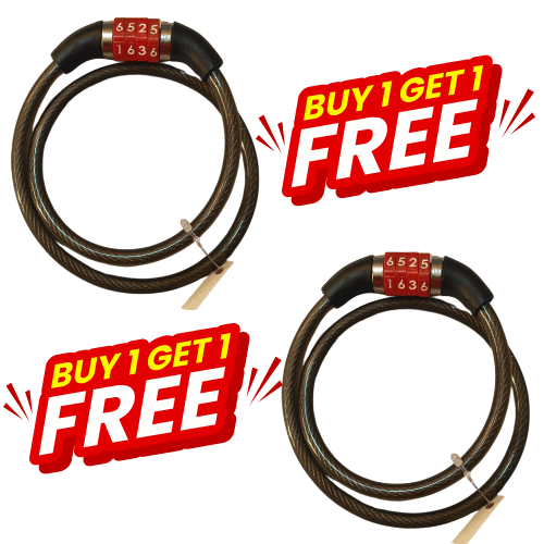     			MALAIKAH Buy 1 Get 1 Free PVC Number Lock 22 Inch with Steel Wire – Strong Anti-Theft Cable Lock for Cycle & Bike