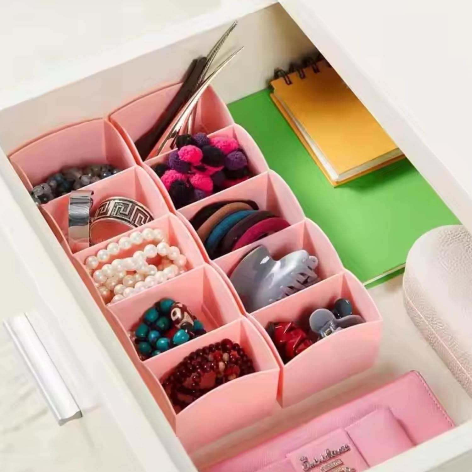     			Multipurpose Plastic 5 Grid Socks Storage Organizer Holder || Set of 2 Pcs || (Assorted Color)