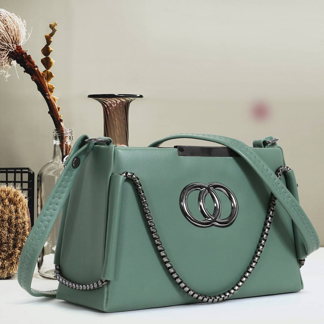     			NARIOX Sling Bag PU Set of 1 ( Green )