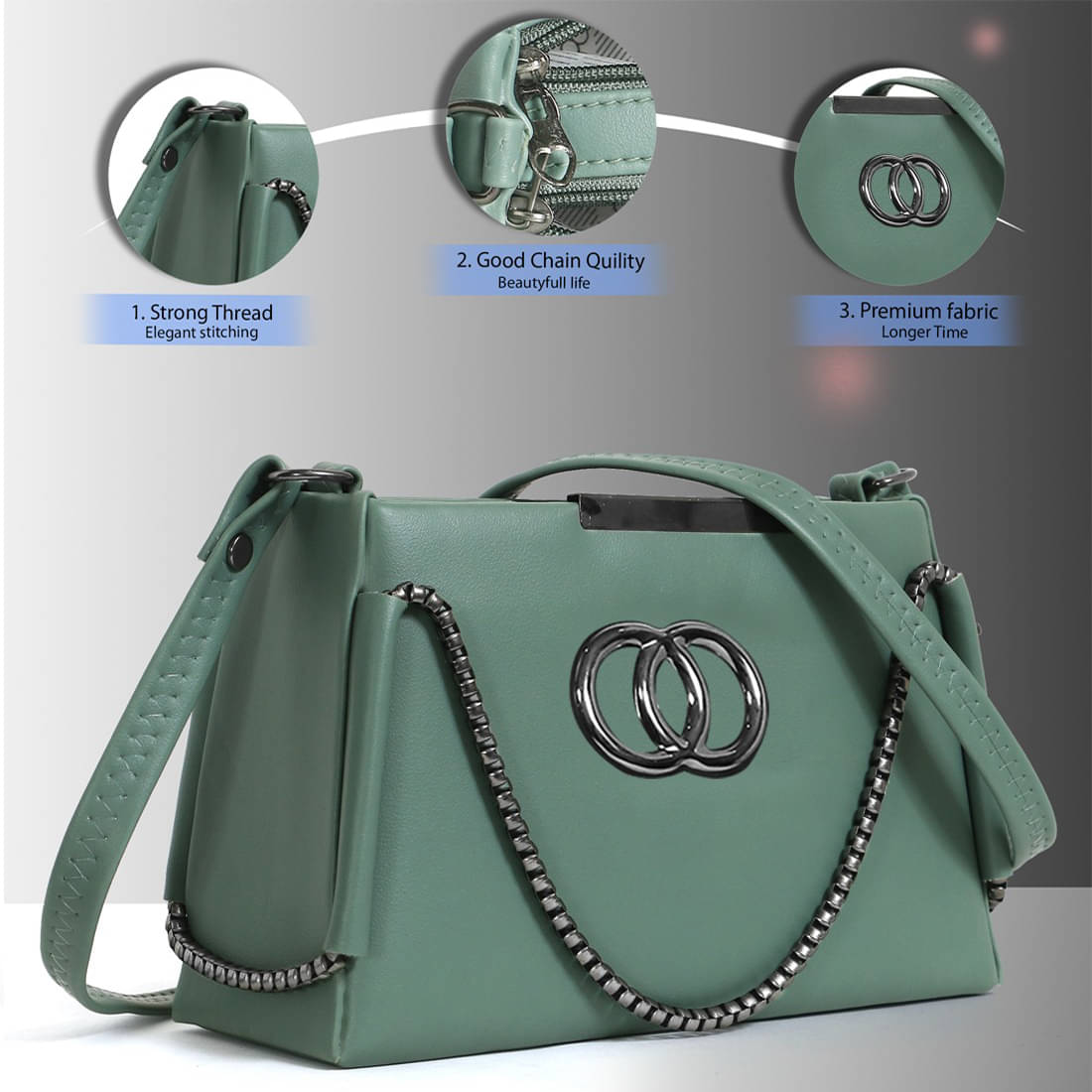     			NARIOX Sling Bag PU Set of 1 ( Green )