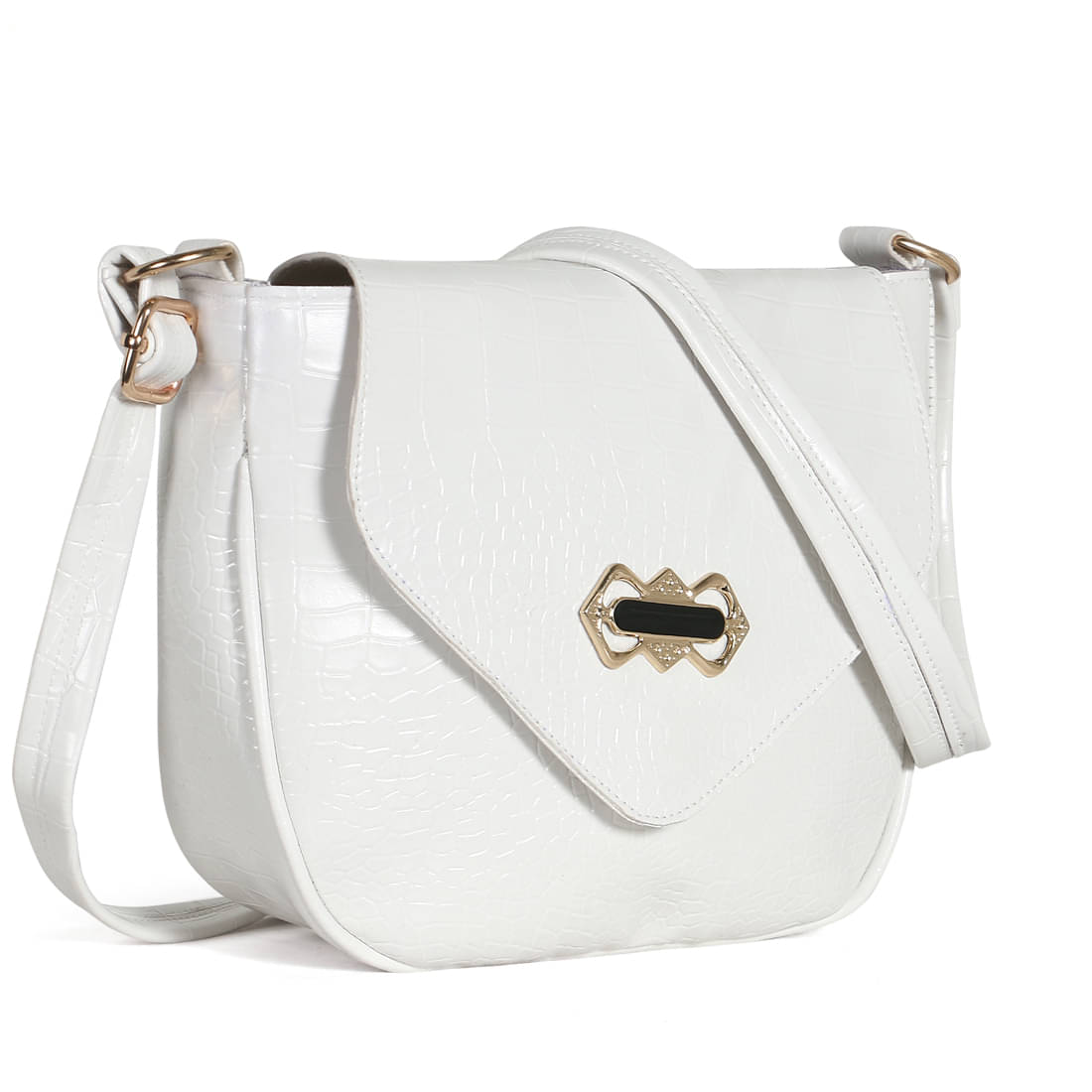     			NARIOX Sling Bag PU Set of 1 ( White )