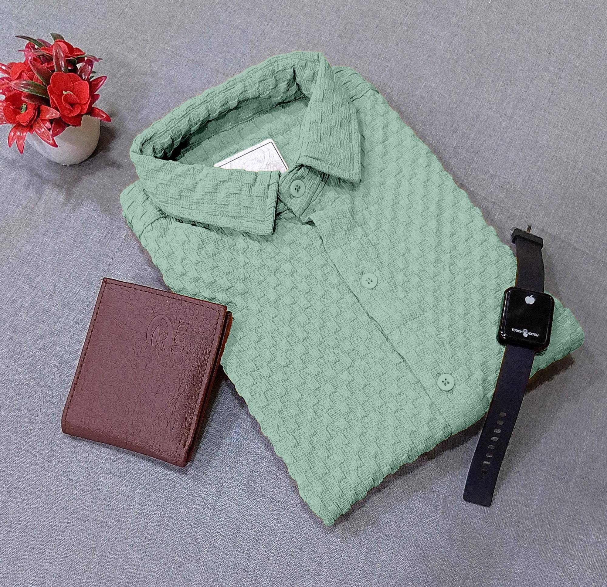     			Pubg Dresses Cotton Blend Regular Fit Solids 3/4th Sleeves Men's Casual Shirt - Pink ( Pack of 1 )