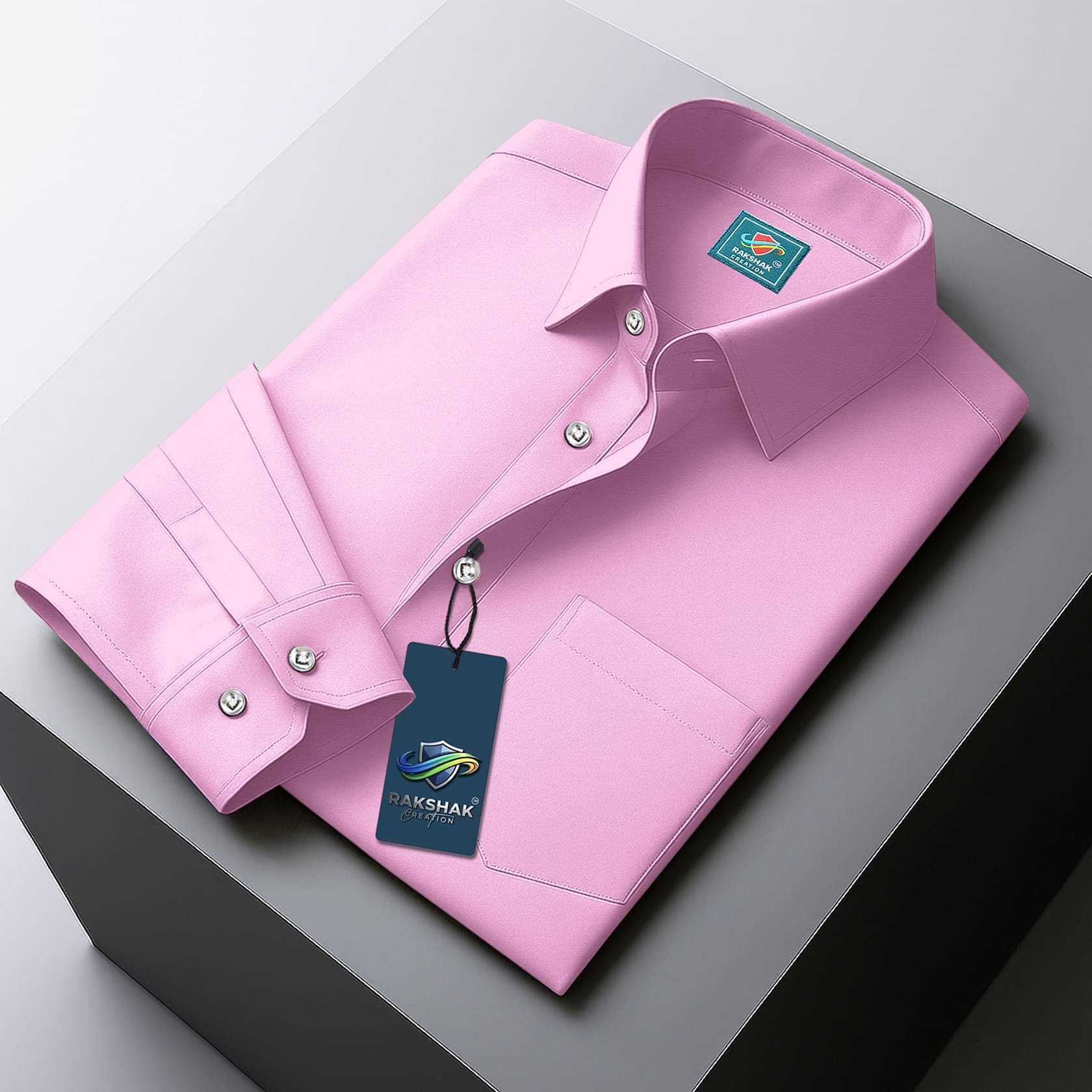 RAKSHAK CREATION Cotton Blend Regular Fit Solids Full Sleeves Men's Casual Shirt - Pink ( Pack of 1 ) RAKSHAK CREATION Cotton Blend Regular Fit Solids Full Sleeves Men's Casual Shirt - Pink ( Pack of 1 )