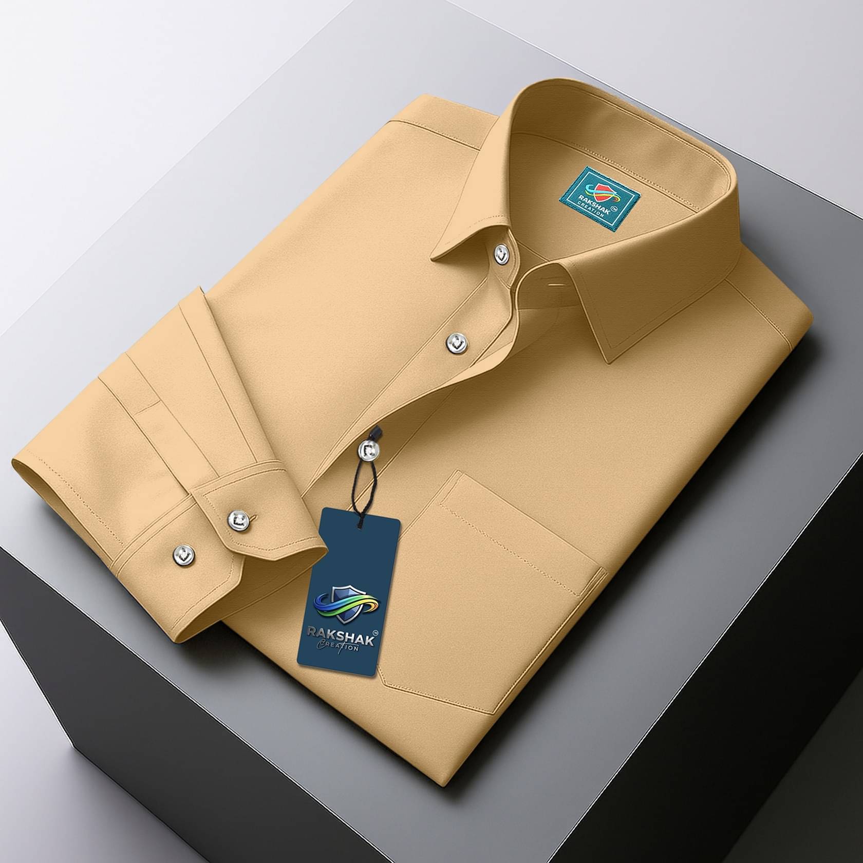 RAKSHAK CREATION Cotton Blend Regular Fit Solids Full Sleeves Men's Casual Shirt - Cream ( Pack of 1 ) RAKSHAK CREATION Cotton Blend Regular Fit Solids Full Sleeves Men's Casual Shirt - Cream ( Pack of 1 )