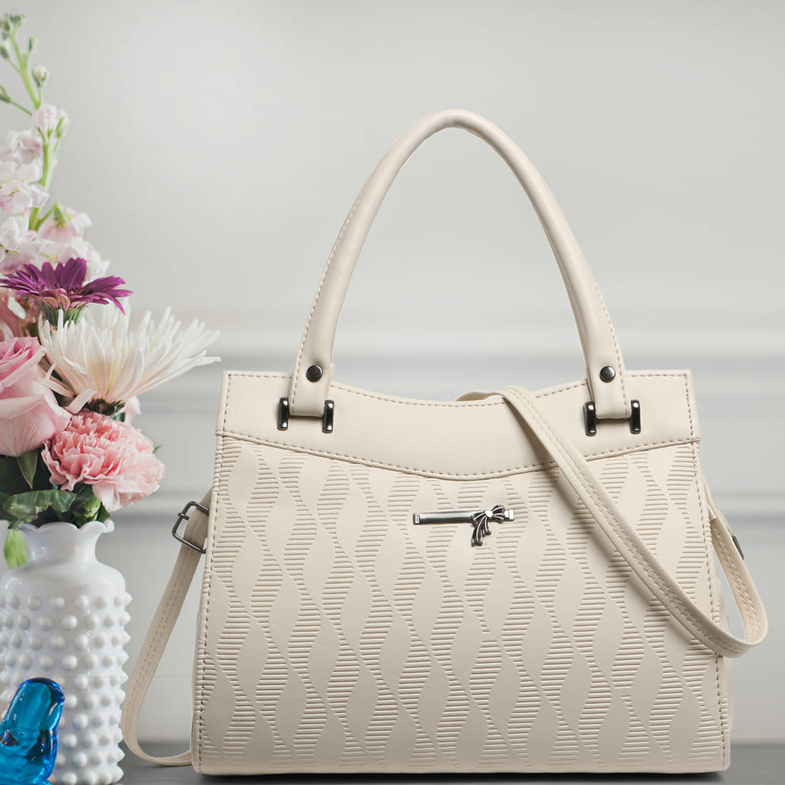     			Reprox Hobo Bag PU Set of 1 ( Cream )