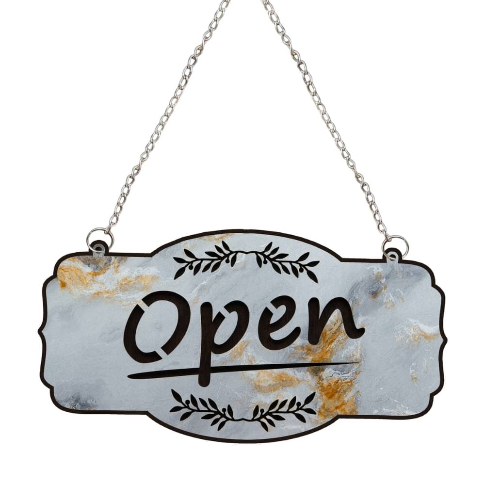 WOXOUR ENTERPRISE "CEMENTED OPEN-CLOSED" Hanging Sign Board | Brown Rustic Marble Finish | Double-Sided MDF Board with Stainless Steel Chain | Shop, Cafe, Restaurant, Office Decor WOXOUR ENTERPRISE "CEMENTED OPEN-CLOSED" Hanging Sign Board | Brown Rustic Marble Finish | Double-Sided MDF Board with Stainless Steel Chain | Shop, Cafe, Restaurant, Office Decor