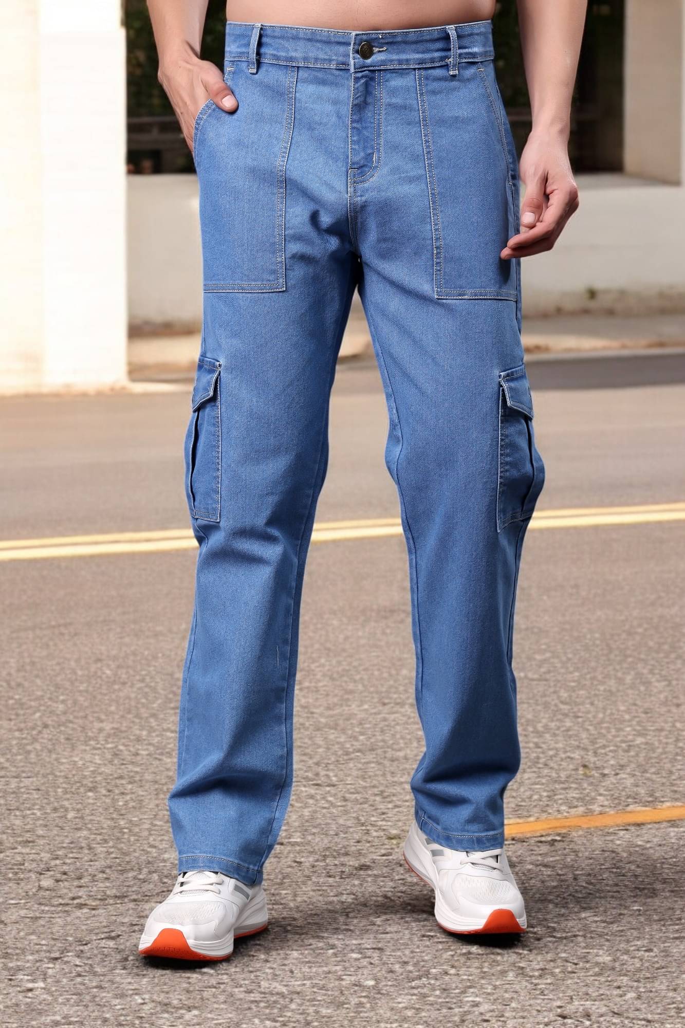     			ZAYSH Regular Fit Cargo Men's Jeans - Light Blue ( Pack of 1 )