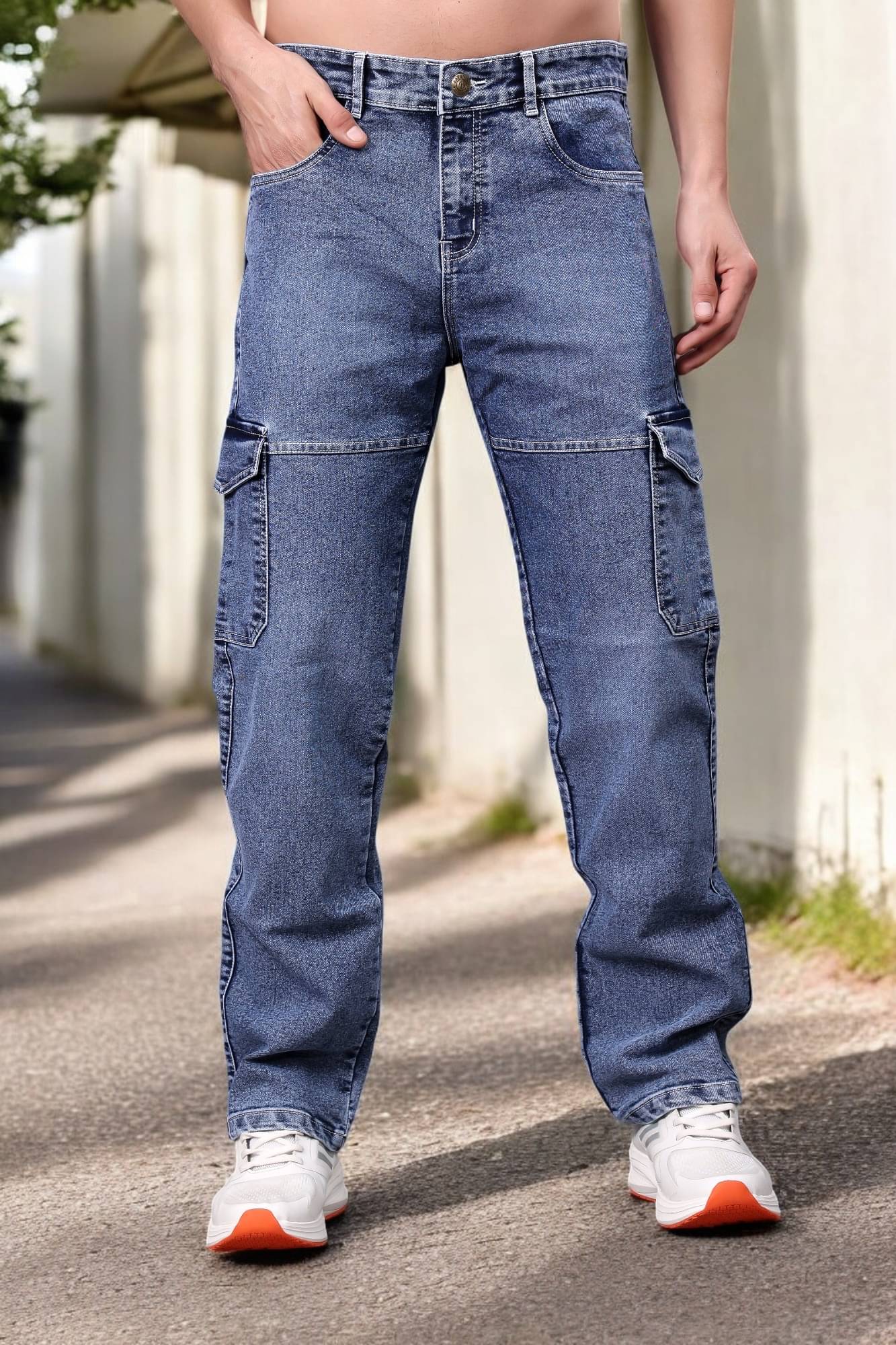 ZAYSH Regular Fit Cargo Men's Jeans - Blue ( Pack of 1 ) ZAYSH Regular Fit Cargo Men's Jeans - Blue ( Pack of 1 )