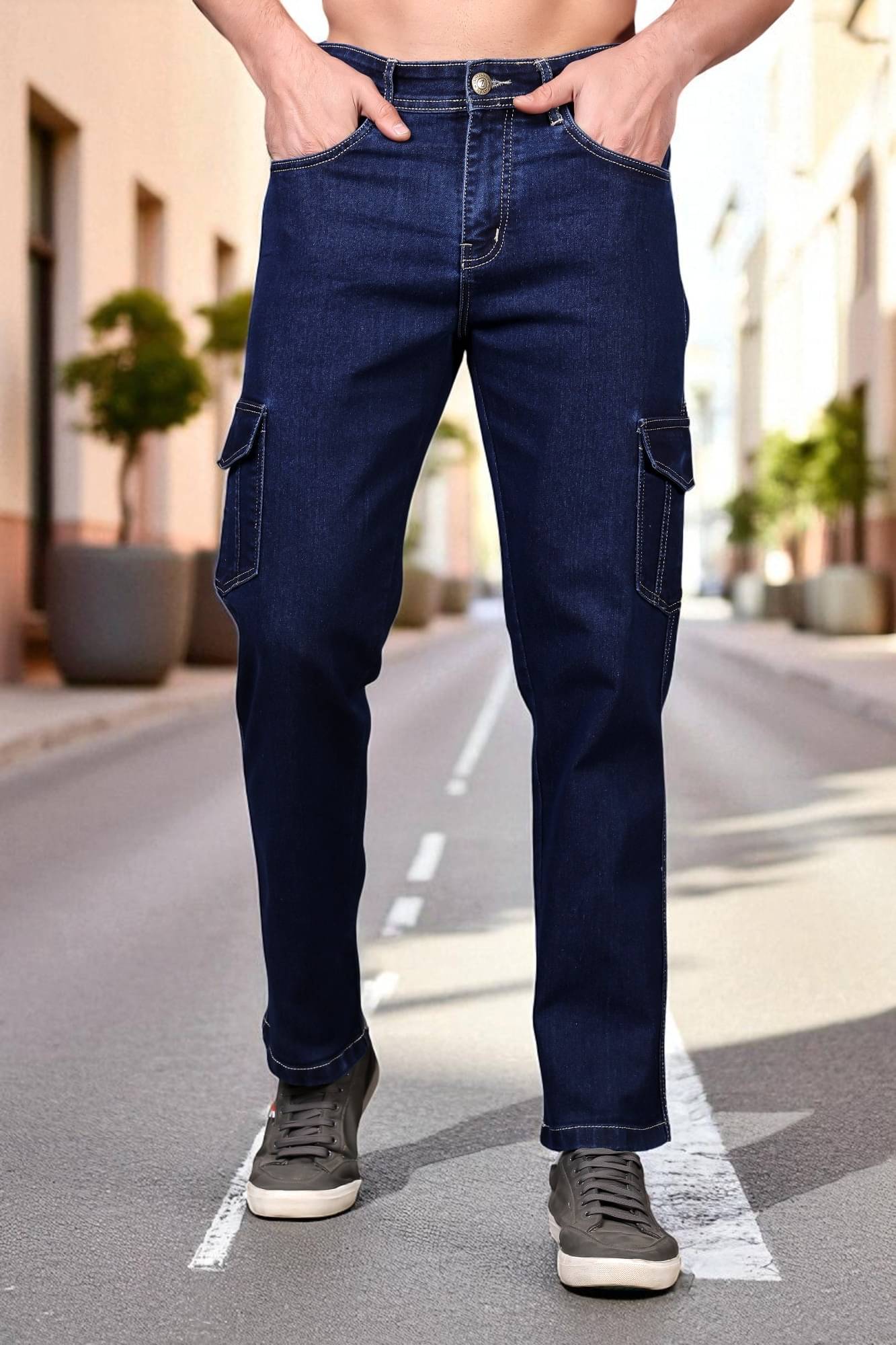     			ZAYSH Regular Fit Cargo Men's Jeans - Dark Blue ( Pack of 1 )