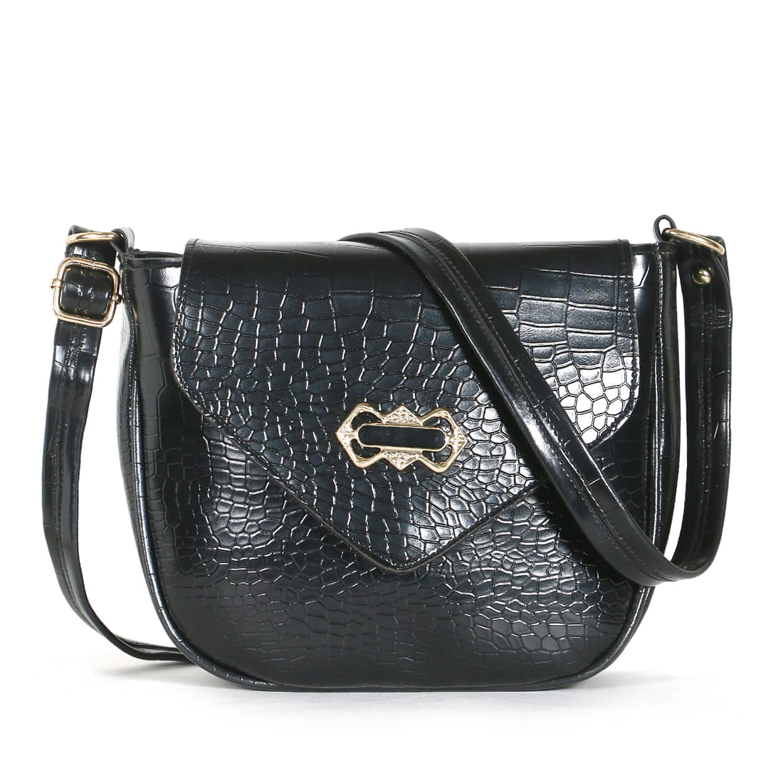     			Zaxcer Sling Bag PU Set of 1 ( Black )