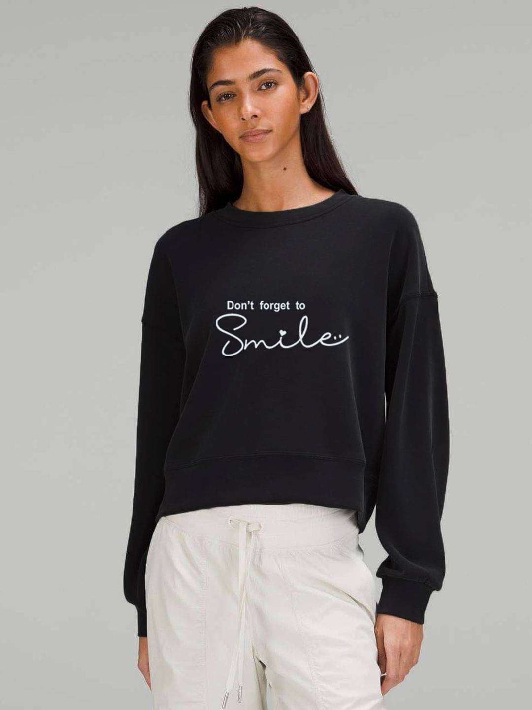 kotty Women Fleece Round Neck Sweatshirt For Light Winters ( Black ) kotty Women Fleece Round Neck Sweatshirt For Light Winters ( Black )