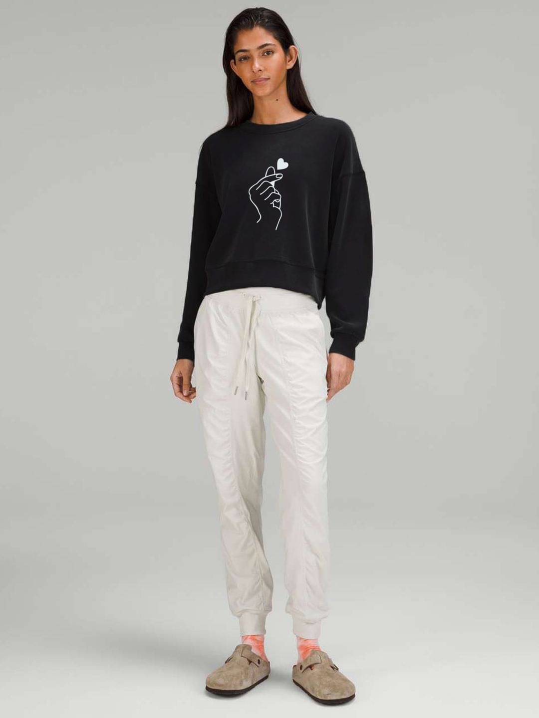 kotty Women Fleece Round Neck Sweatshirt For Light Winters ( Black ) kotty Women Fleece Round Neck Sweatshirt For Light Winters ( Black )