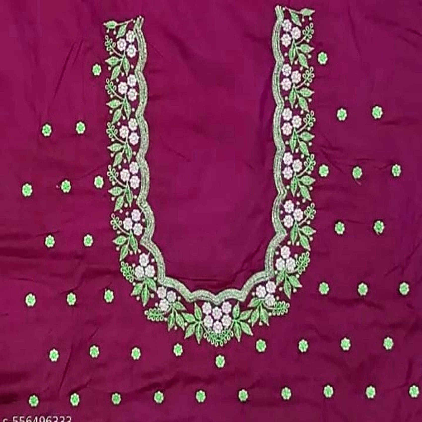     			krishna trends Art Silk Unstitched Round Neck Women's Blouse ( Wine )