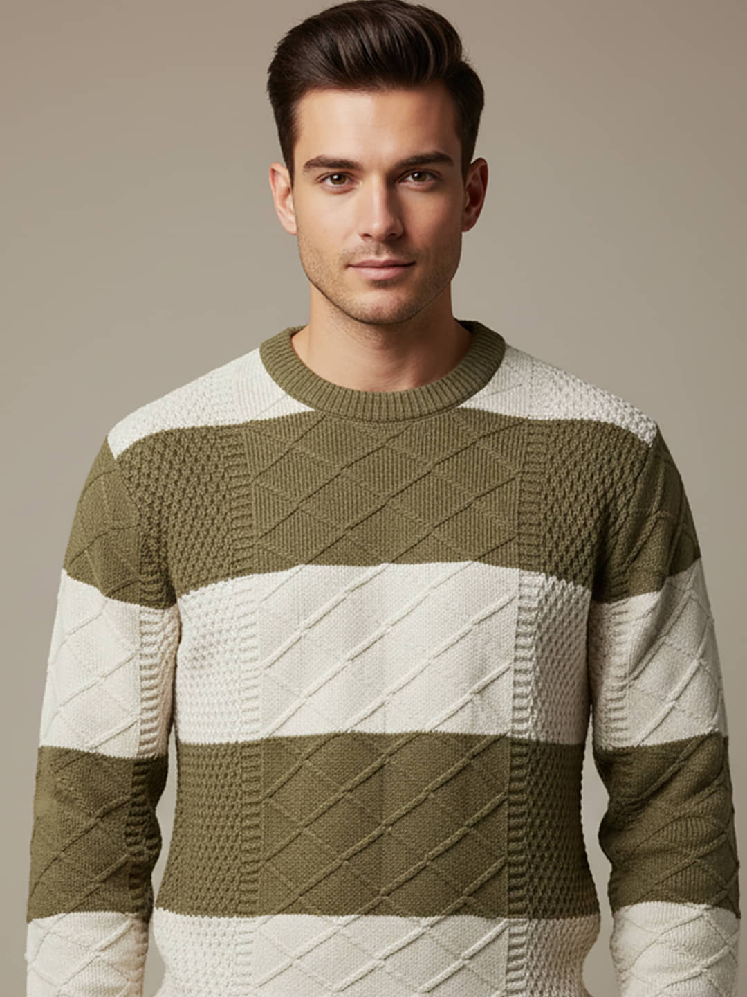 AIN6 Acrylic Round Neck Men's Full Sleeves Pullover Sweater - Khaki ( Pack of 1 ) AIN6 Acrylic Round Neck Men's Full Sleeves Pullover Sweater - Khaki ( Pack of 1 )