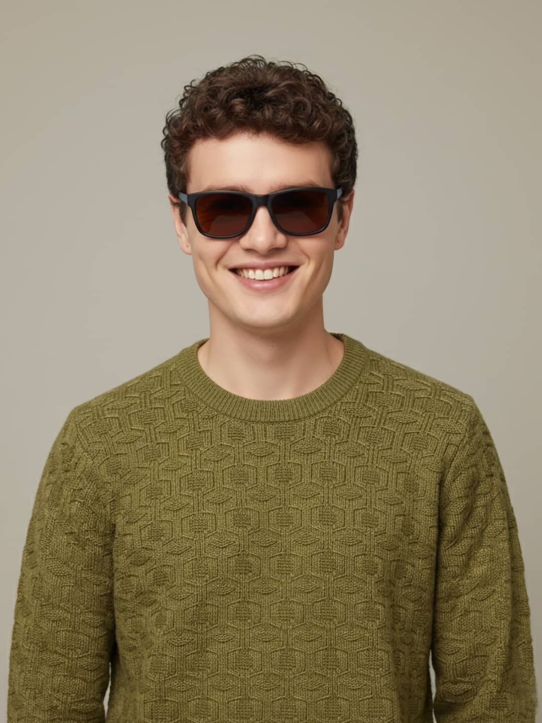     			AIN6 Acrylic Round Neck Men's Full Sleeves Pullover Sweater - Khaki ( Pack of 1 )