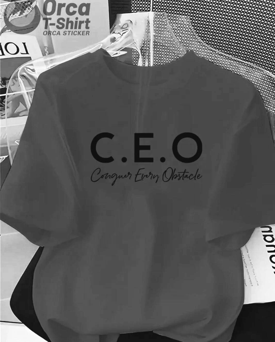     			AKIR ADVISORY INDIA LLP Women Cotton Blend Printed Oversized Fit Round Neck T-Shirt ( Dark Grey )