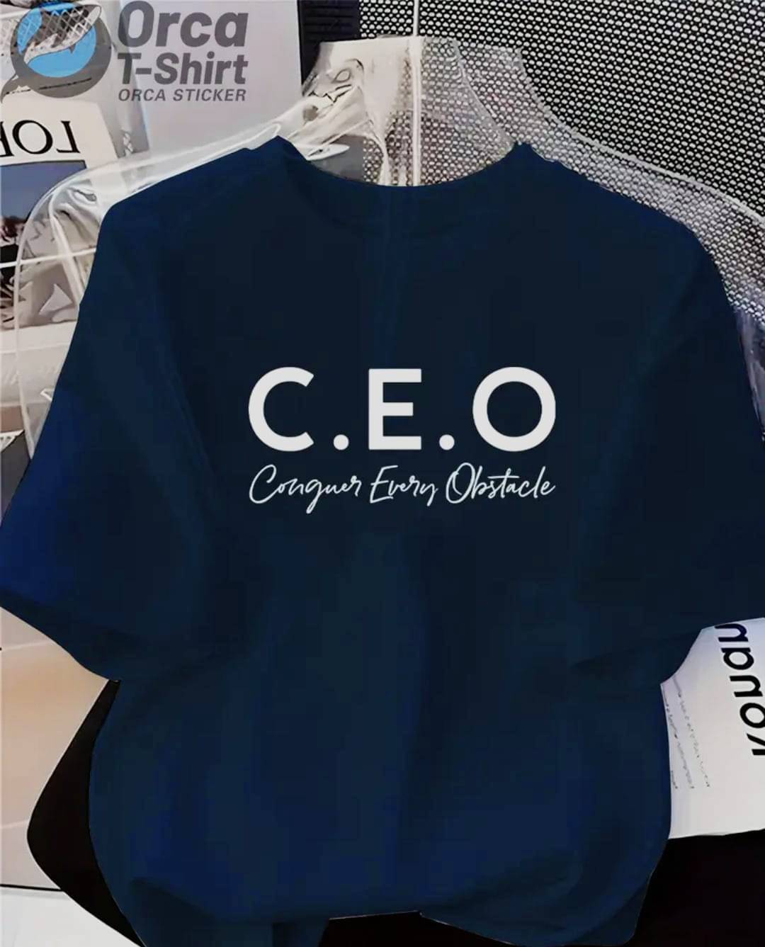 AKIR ADVISORY INDIA LLP Women Cotton Blend Printed Oversized Fit Round Neck T-Shirt ( Navy Blue ) AKIR ADVISORY INDIA LLP Women Cotton Blend Printed Oversized Fit Round Neck T-Shirt ( Navy Blue )