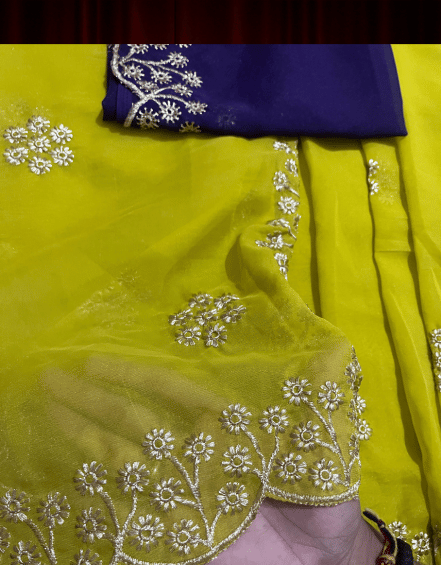 BBV COUTURE Asaam Silk Embroidered Banarasi saree With Unstitched Blouse Piece ( Yellow ) BBV COUTURE Asaam Silk Embroidered Banarasi saree With Unstitched Blouse Piece ( Yellow )