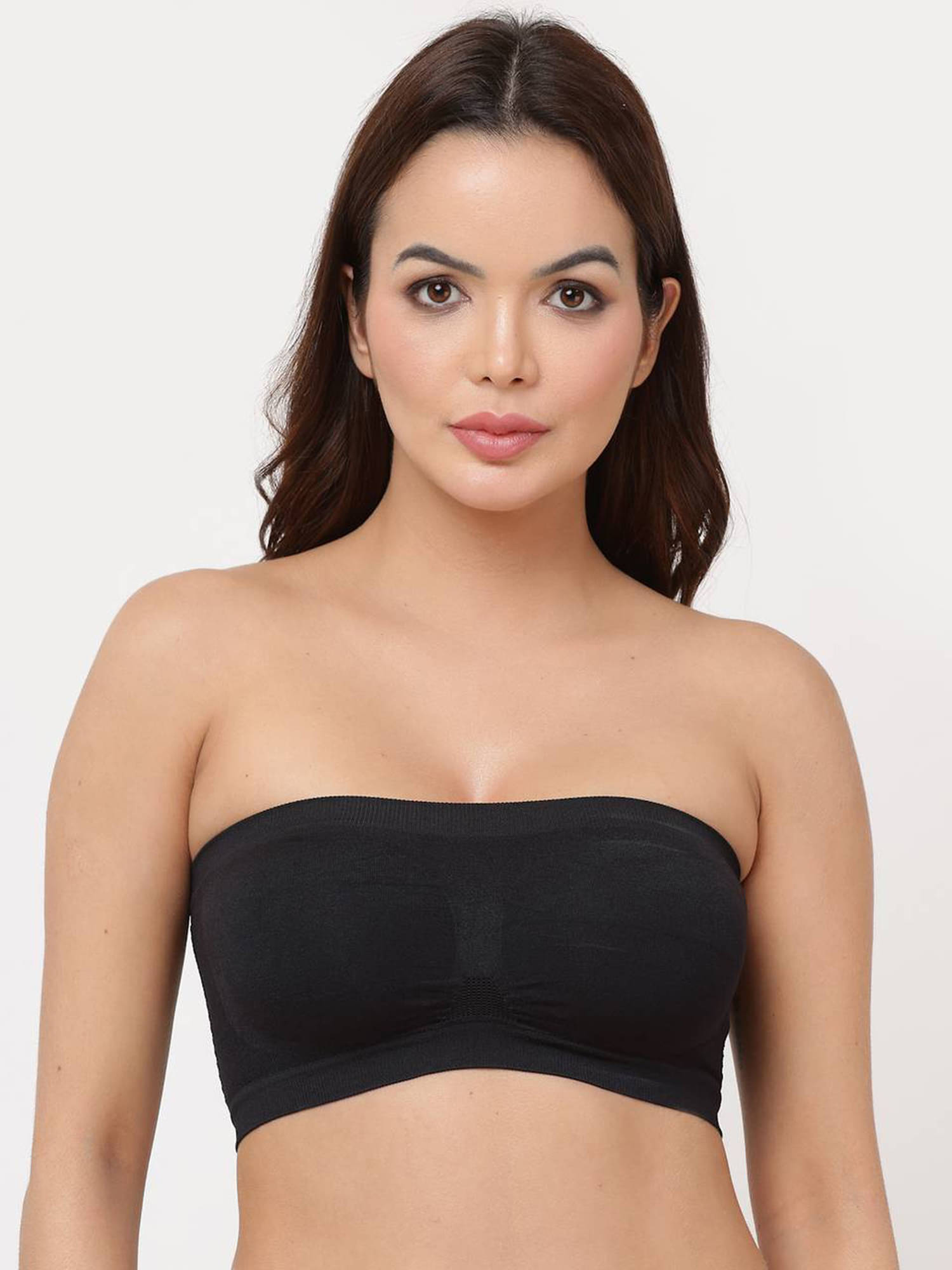     			BROKE BRAND Pack of 1 Elastane Non Padded Tube Bra For Women ( Black )