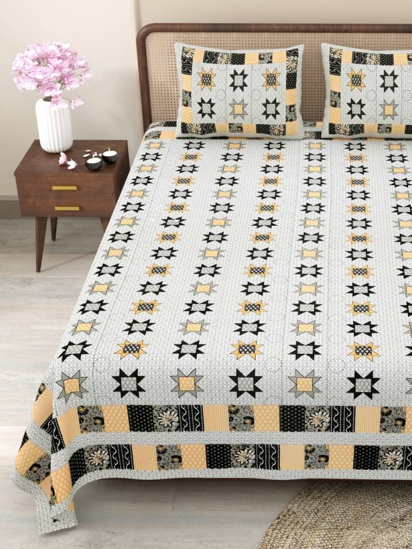     			CLOTHORO Grey Cotton 1 Double King Bedsheet with 2 Pillow Covers ( , 275 cm x 235 cm )