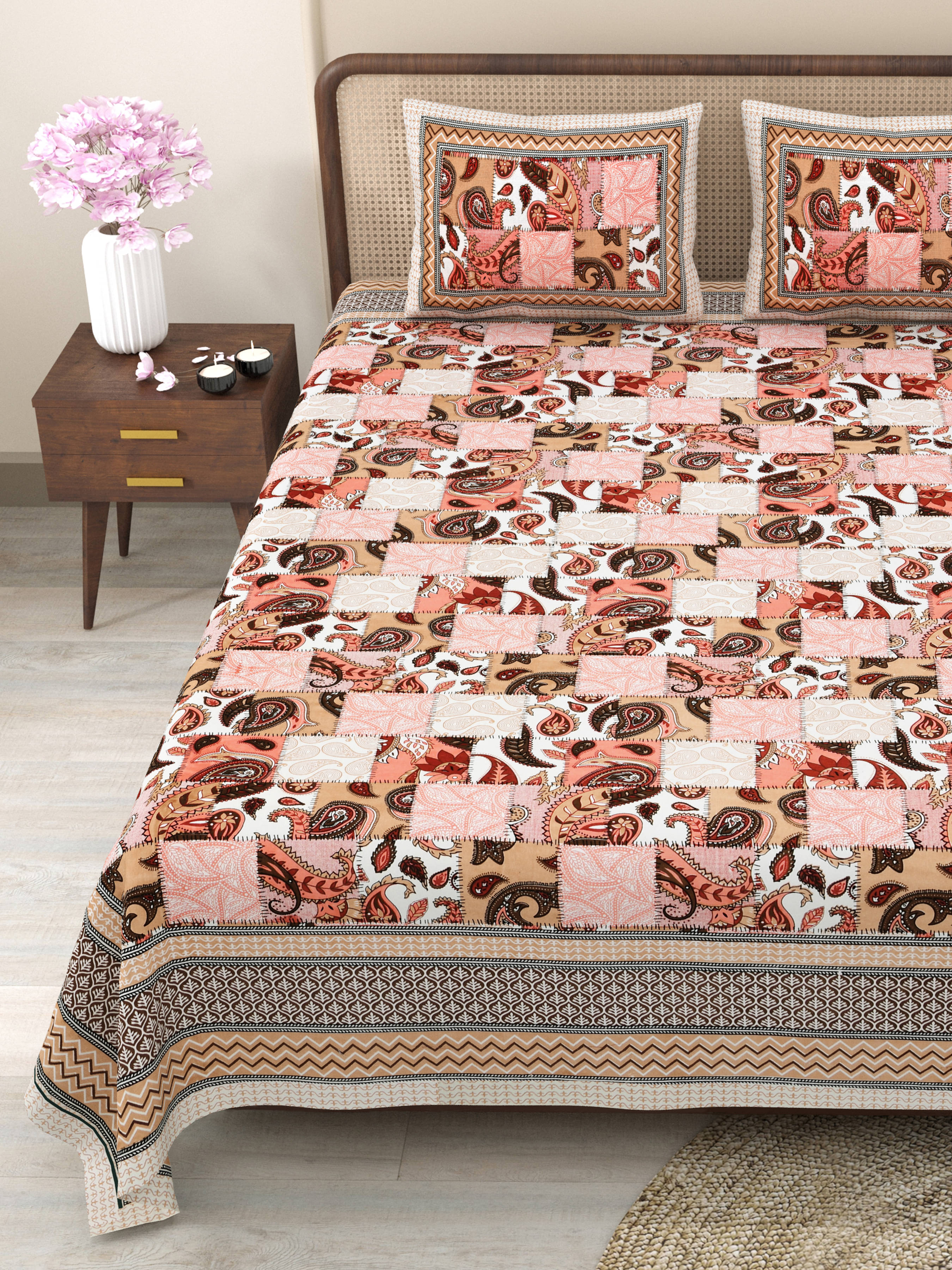 CLOTHORO Red Cotton 1 Double King Bedsheet with 1 Pillow Cover ( , 275 cm x 235 cm ) CLOTHORO Red Cotton 1 Double King Bedsheet with 1 Pillow Cover ( , 275 cm x 235 cm )