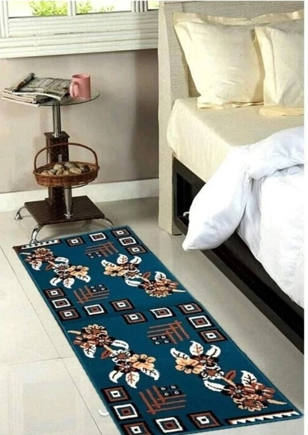     			Carpet Rugs Aqua Polyester Carpet Natural 2x5 Ft