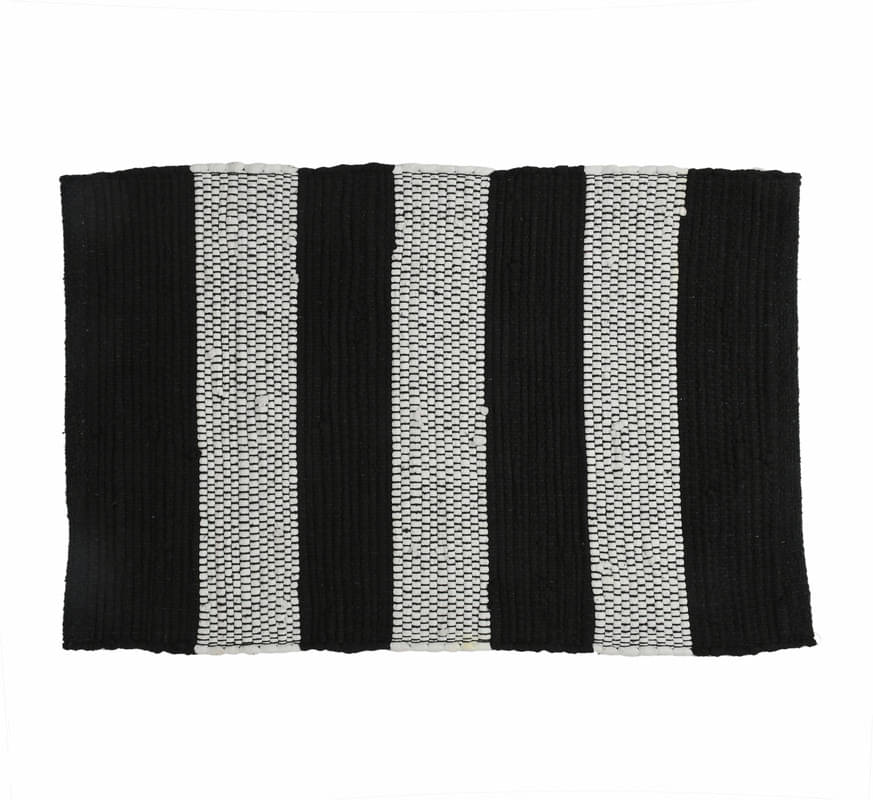     			FINE TEX WORLD Black Cotton Floor Mat ( Pack of 2 )