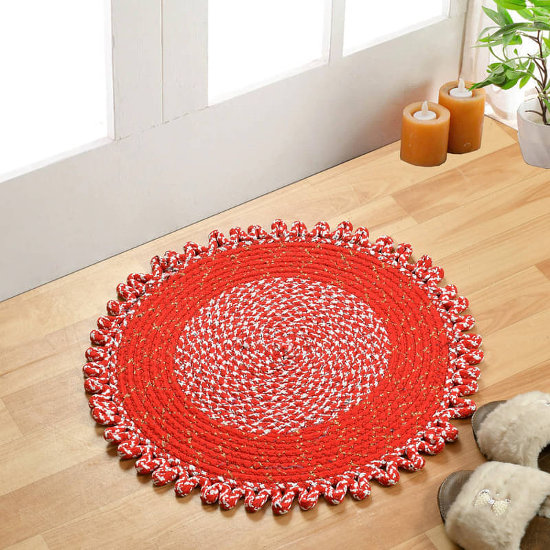     			FINE TEX WORLD Red Polypropylene Floor Mat ( Pack of 1 )