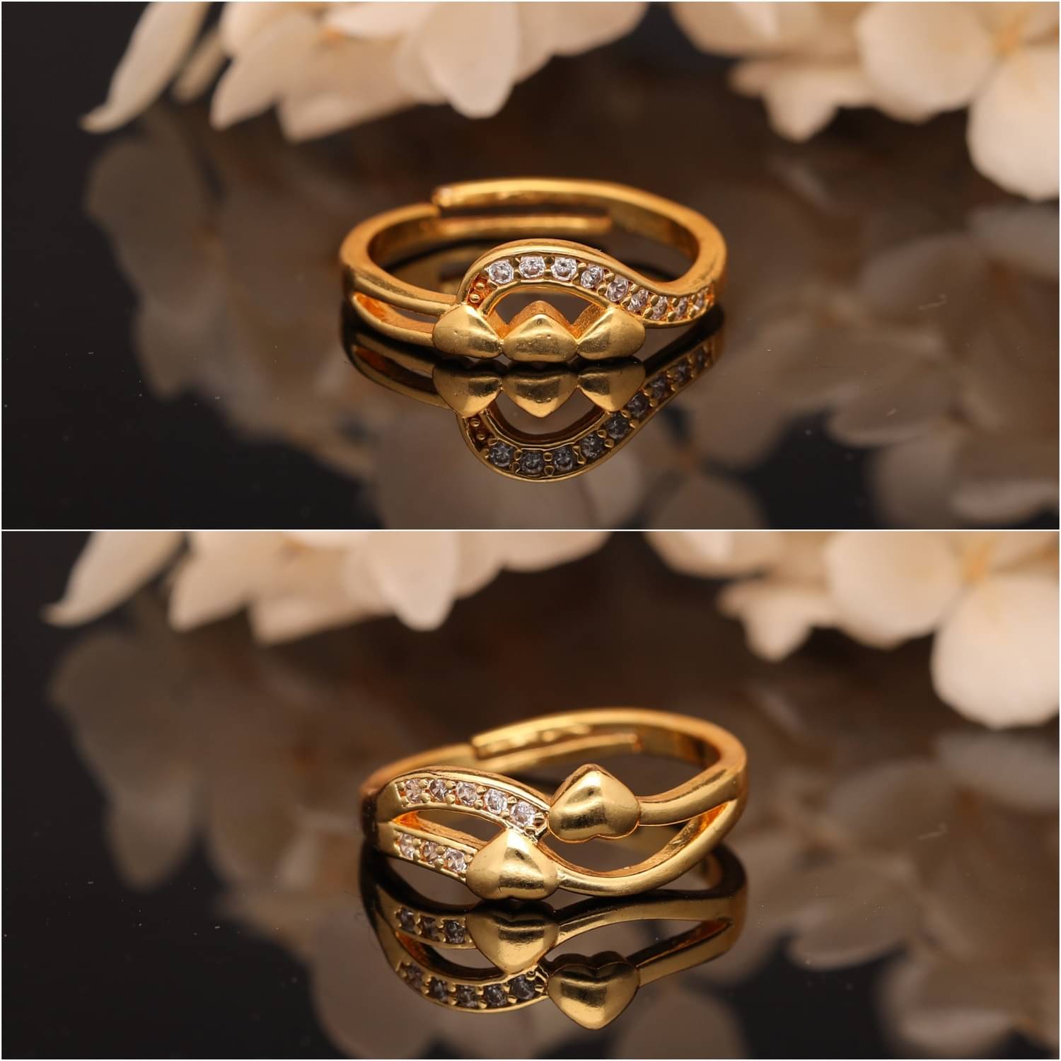     			Gigev Gold Rings Combo ( Pack of 2 )