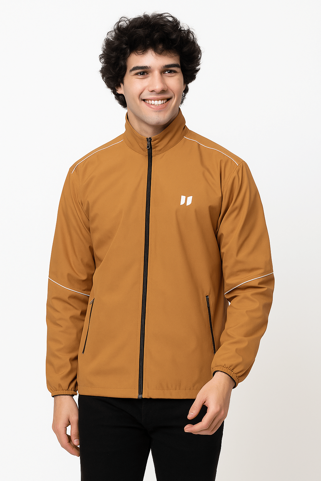     			HANABY Polyester Men's Windcheater Jacket - Camel ( Pack of 1 )