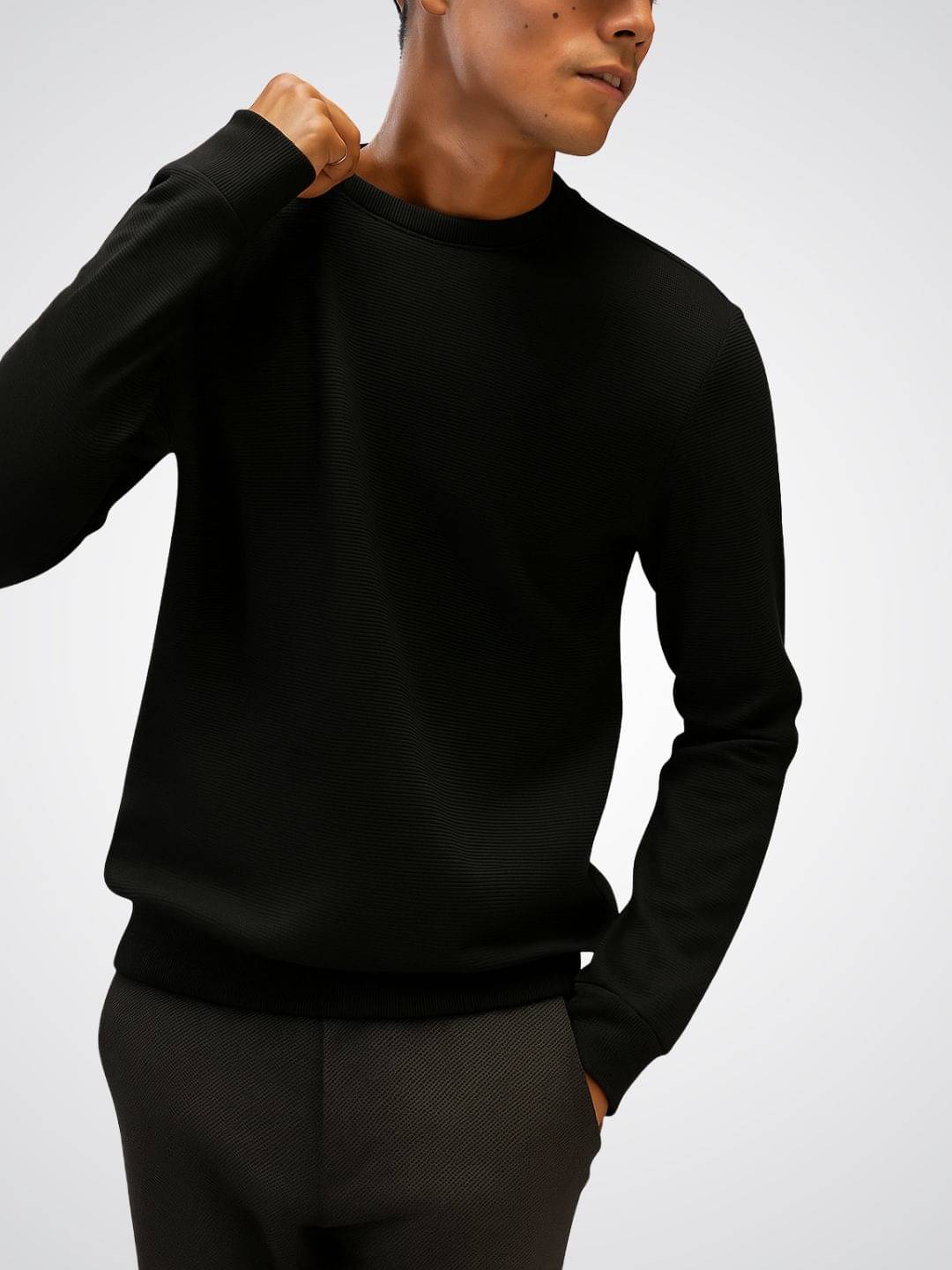 KCON Fleece Round Neck Men's Sweatshirt - Black ( Pack of 1 ) KCON Fleece Round Neck Men's Sweatshirt - Black ( Pack of 1 )