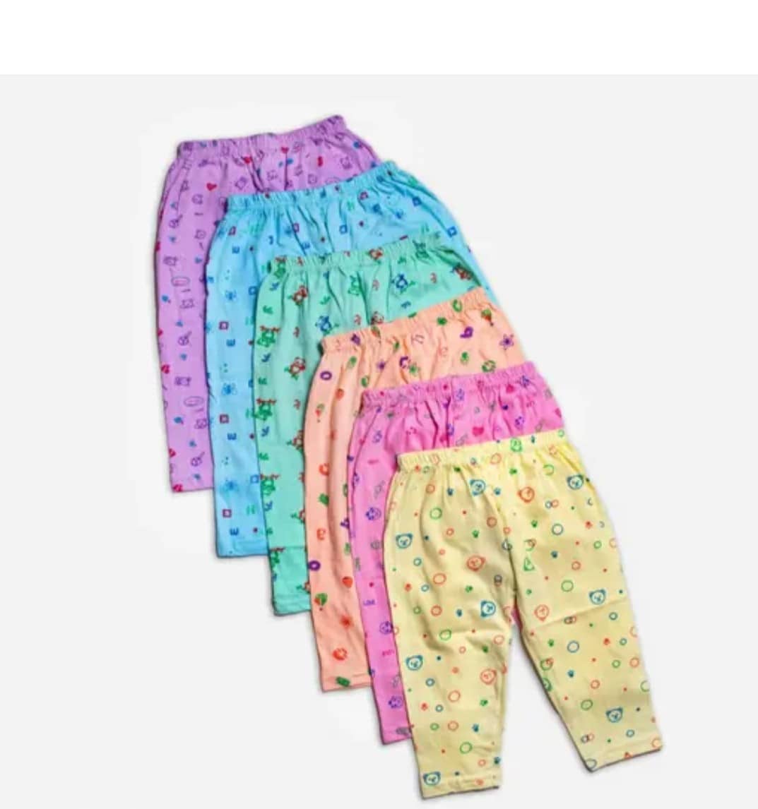 KIDBIRD Pack of 6 Unisex for Baby Cotton Blend Pyjama ( Multicolor ) - Track Pants | Buy online on ZillyBuy