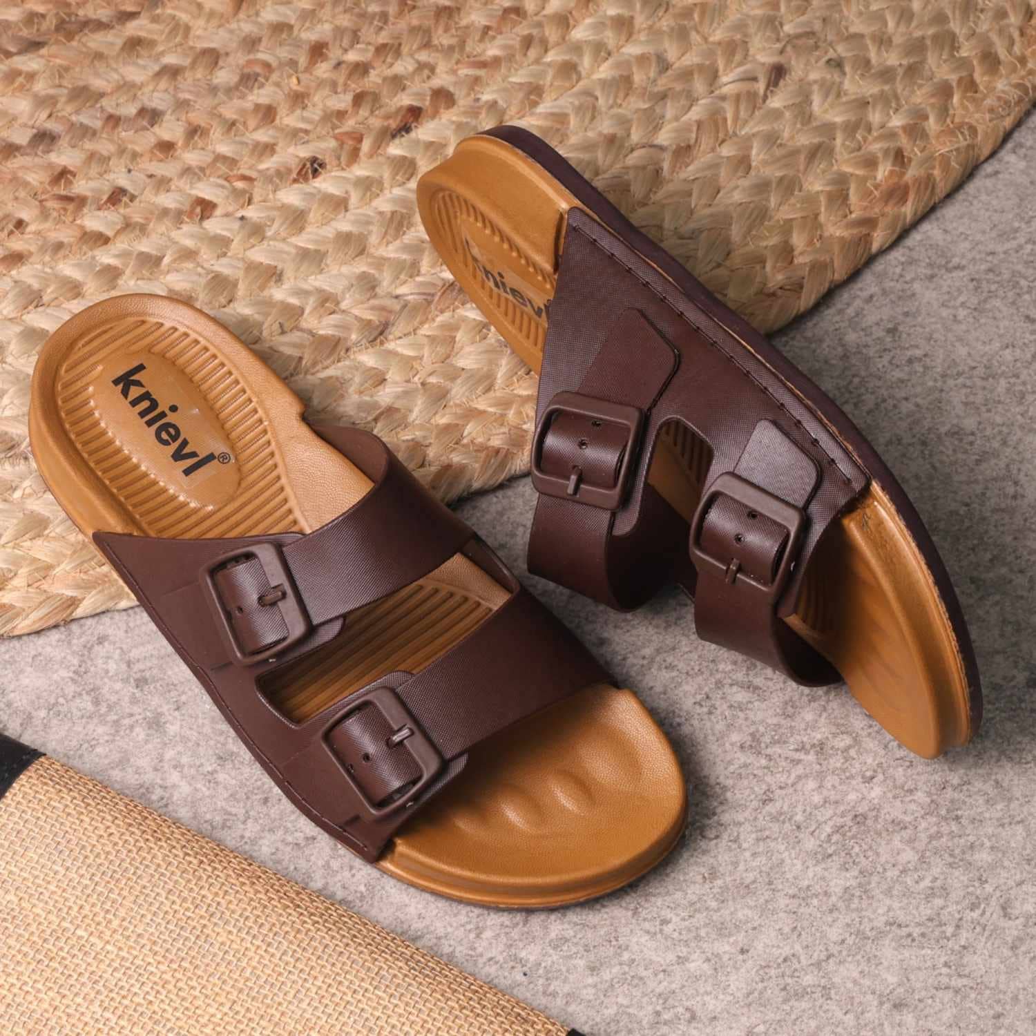 KNIEVL Black Men's Slide Flip Flop