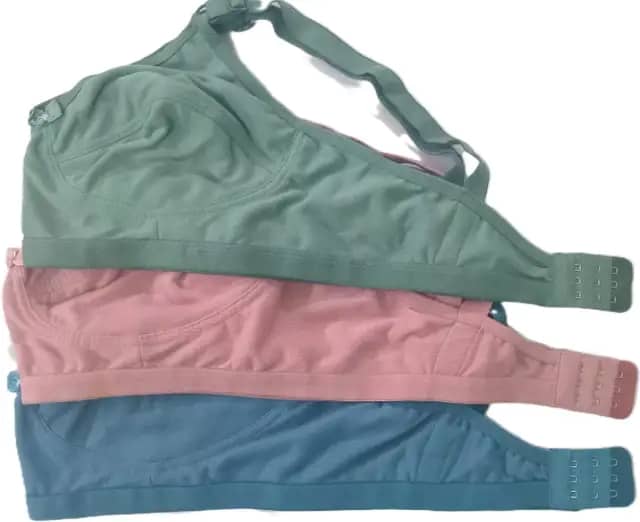 Kiran Enterprises Pack of 3 Cotton Non Padded Everyday Bra For Women ( Multicolor )