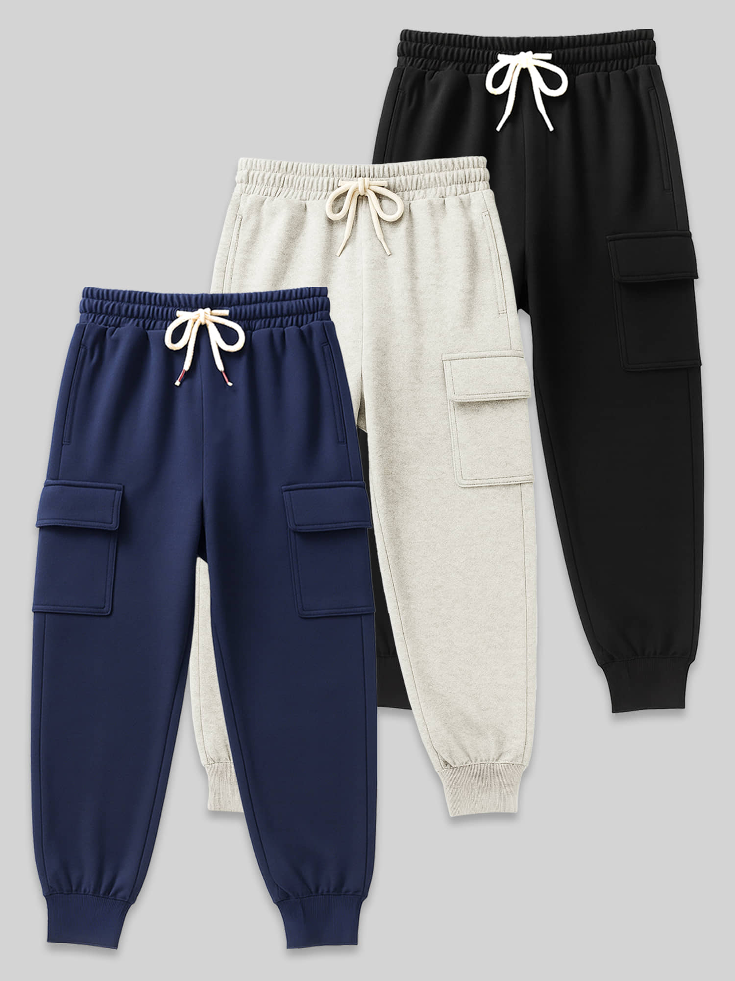 Kuchipoo Pack of 3 Boys Cotton Blend Trackpant ( Multicolor 12 ) - Track Pants | Buy online on ZillyBuy
