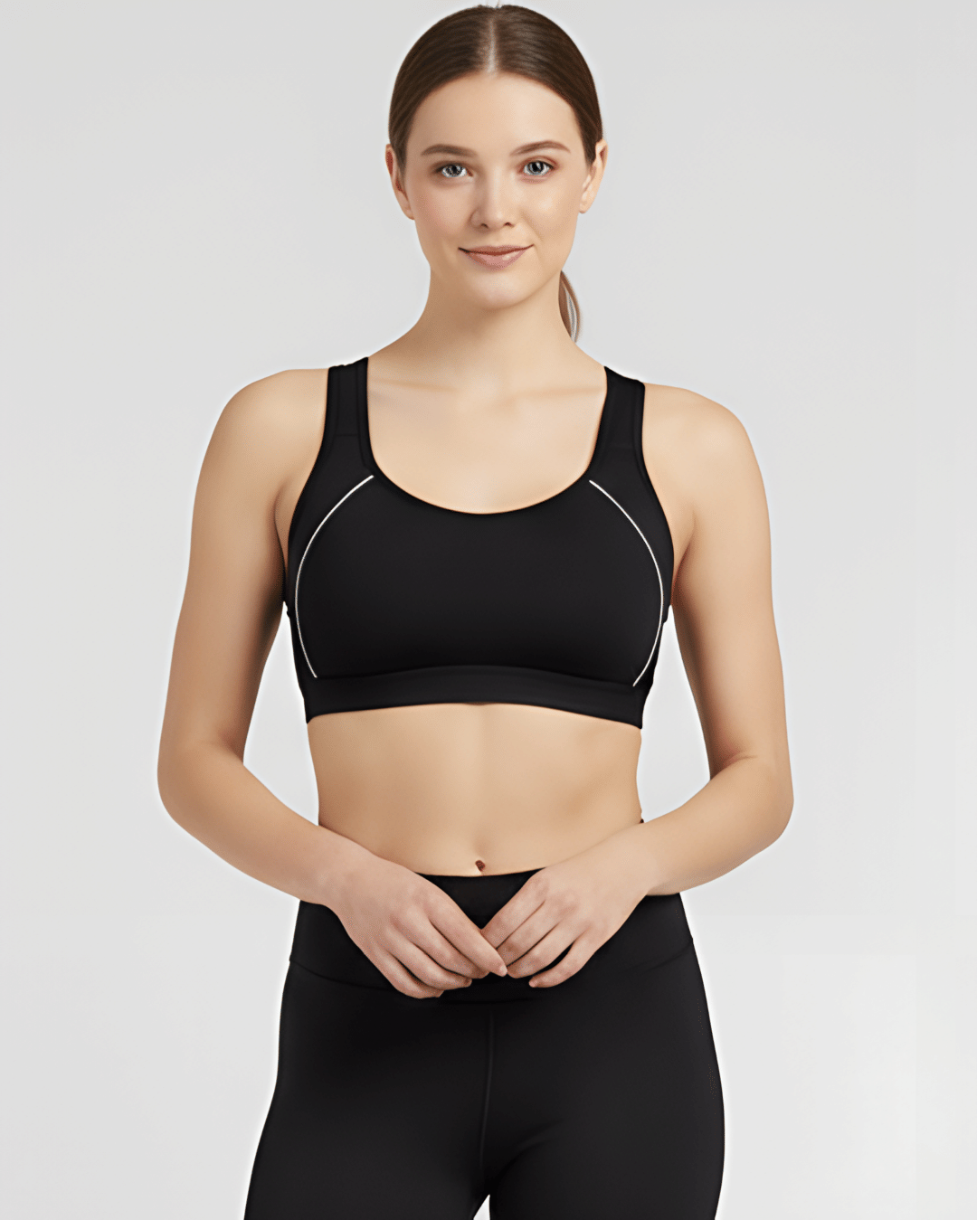     			LUXORA Pack of 1 Cotton Non Padded Sports Bra For Women ( Black )