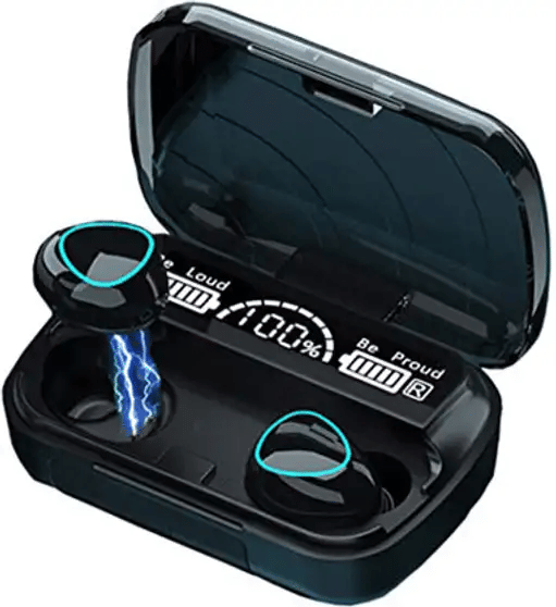     			MECROLINK M10 True Wireless Earbuds Bluetooth 5.1 with Waterproof BT Earphones with Mic, Auto Pairing Bluetooth Headset Stereo IPX7 Waterproof Wireless Earphones LED Display Charging Case