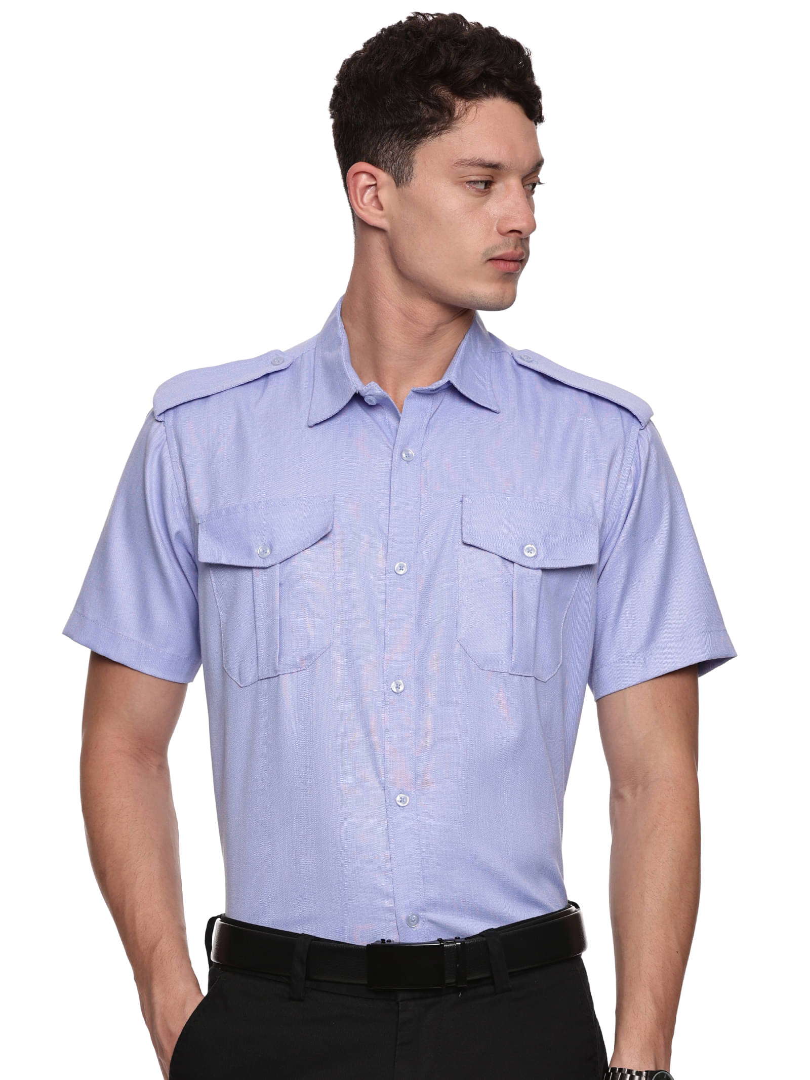 MEELO Poly Cotton Regular Fit Solids Half Sleeves Men's Casual Shirt - Light Blue ( Pack of 1 ) MEELO Poly Cotton Regular Fit Solids Half Sleeves Men's Casual Shirt - Light Blue ( Pack of 1 )