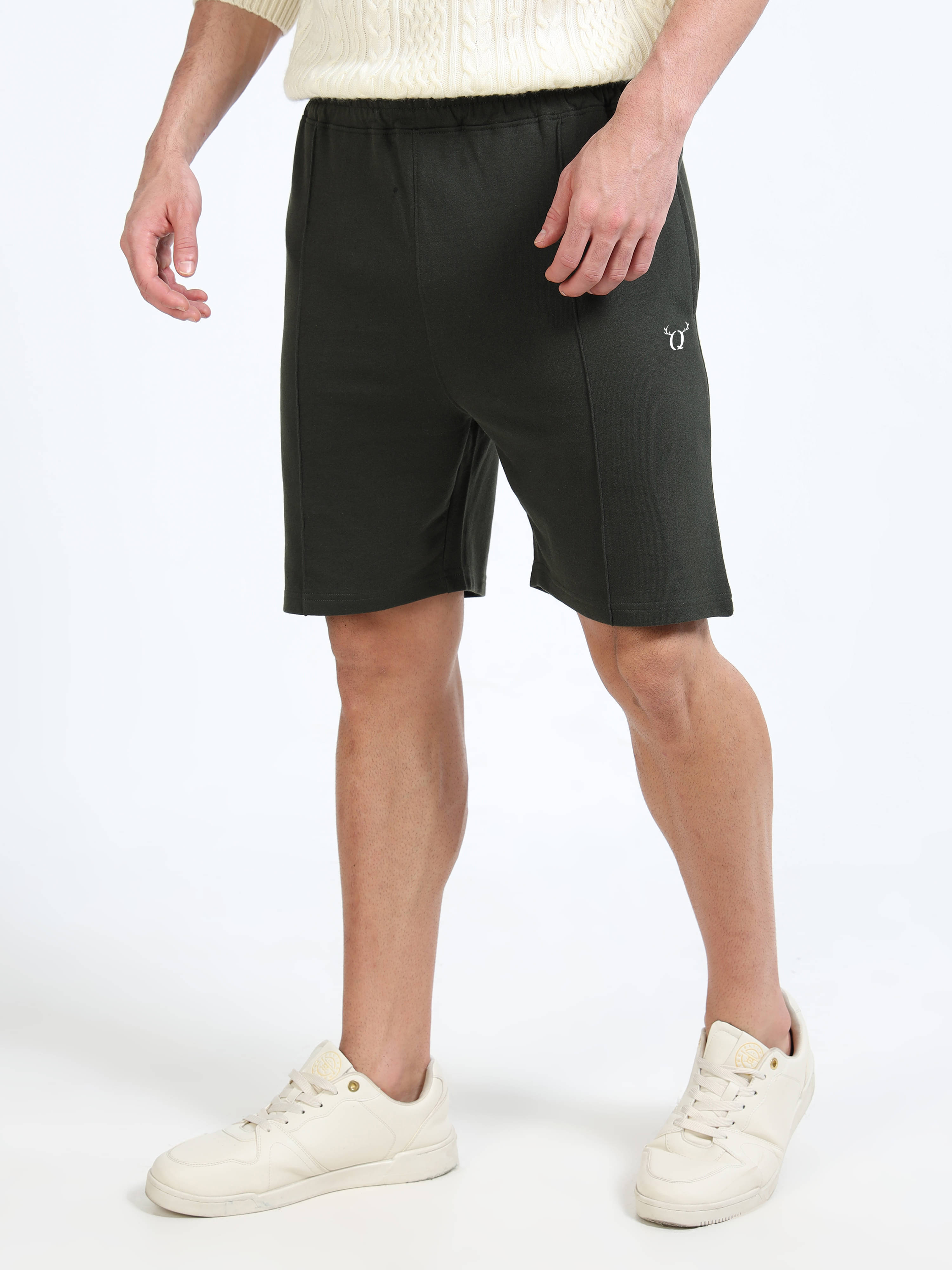     			QCUT Green Cotton Blend Men's Shorts ( Pack of 1 )