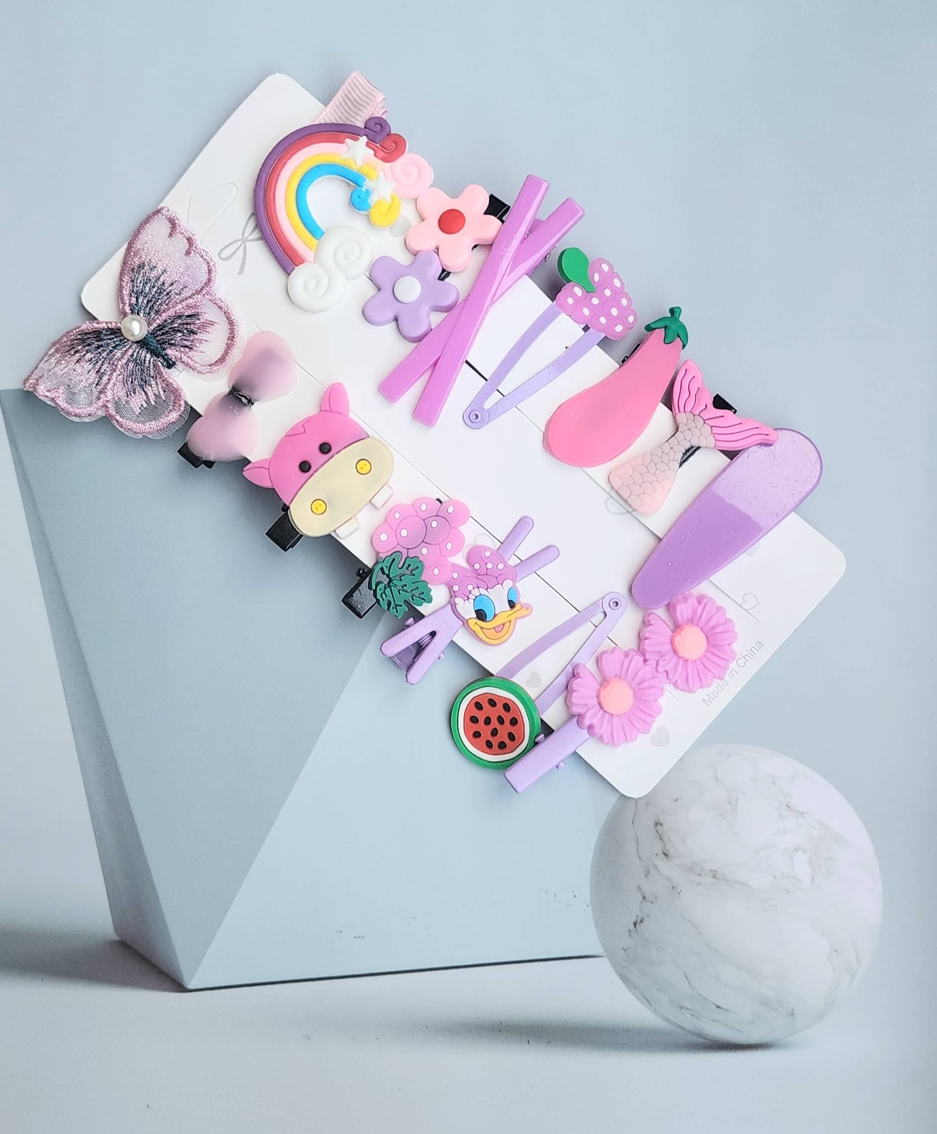     			Rhosyn Purple,Multi Girls Hair Pin ( Pack of 14 )