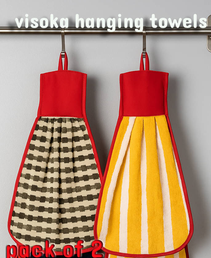 VISOKA TEX Pack of 2 Cotton 451-500 -GSM Hand Towel ( Multicolor ) VISOKA TEX Pack of 2 Cotton 451-500 -GSM Hand Towel ( Multicolor )