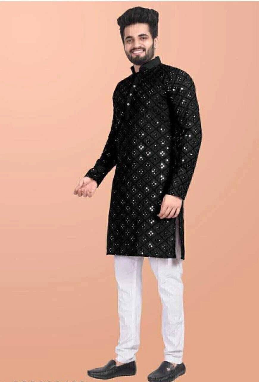     			Valaki Black Cotton Blend Men's Regular Kurta ( Pack of 1 )