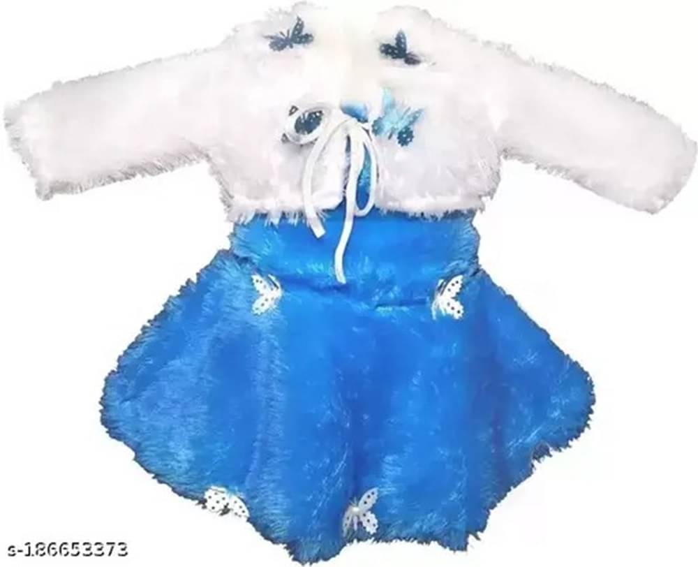     			Villata fashion Woollen Dress For Girls ( Pack of 1 , Blue )