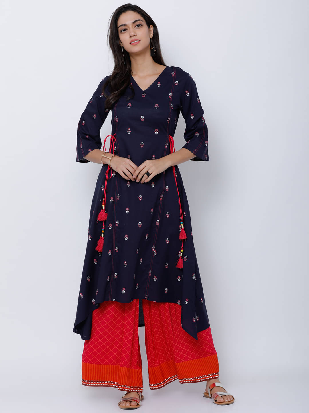     			Vishudh Women Cotton Printed A-line Kurti ( Blue )