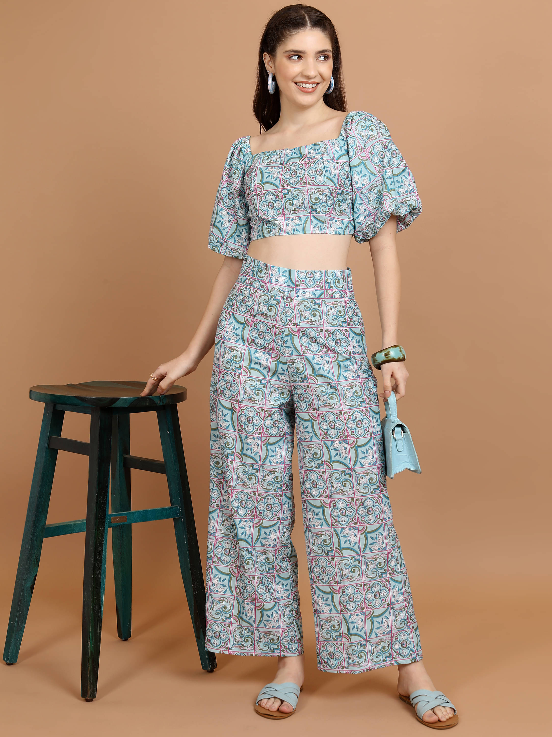     			Vishudh Women Top With Trousers Co-Ord Set ( Blue )