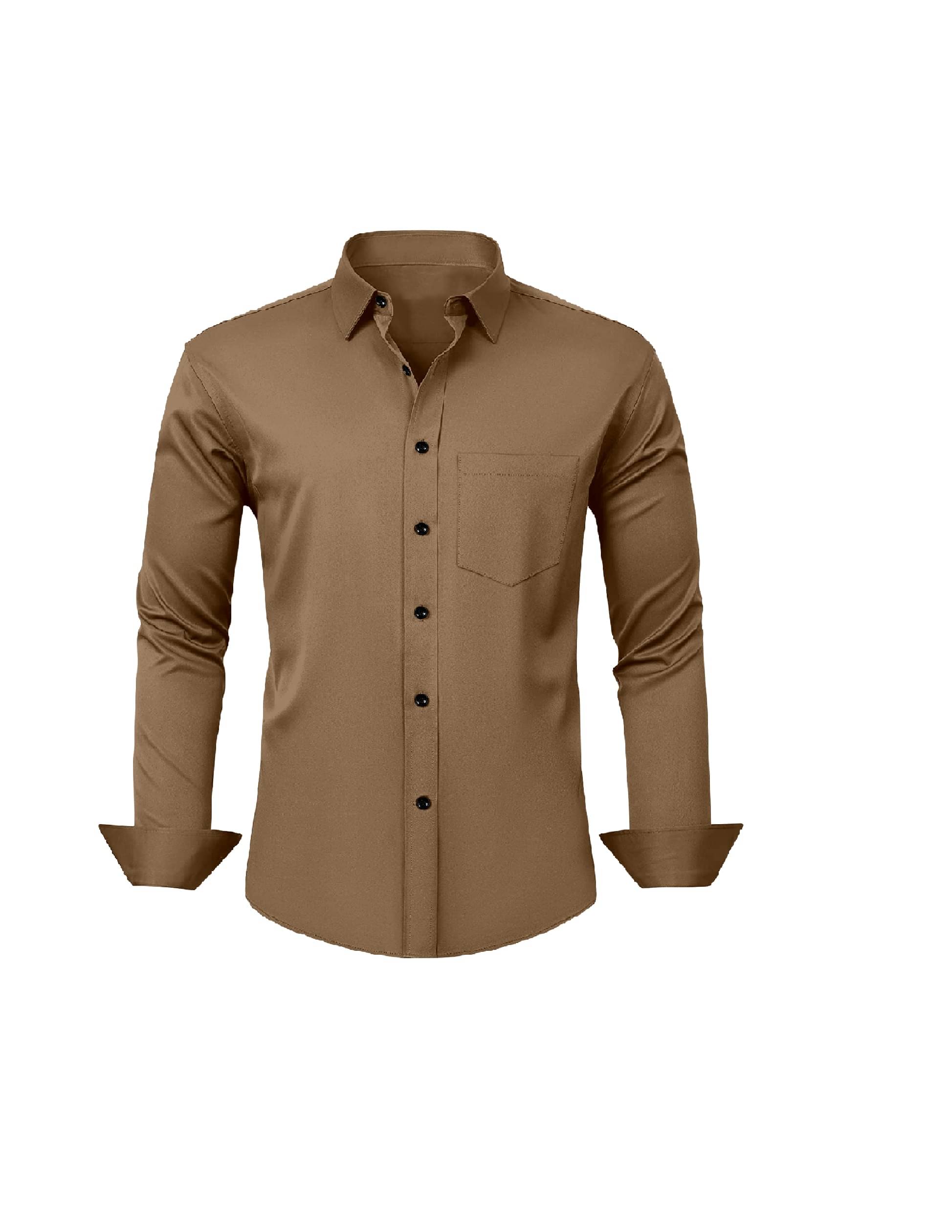     			Yaksh Cotton Blend Regular Fit Solids Full Sleeves Men's Casual Shirt - Brown ( Pack of 1 )